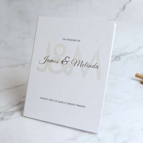 White Invitation Card With Hard Cover Thank YouCard Customized